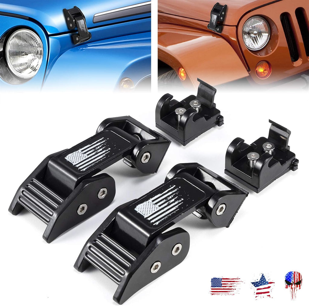 Hood Latches for Jeep Wrangler TJ 1997-2006 (Texture Black) M56683