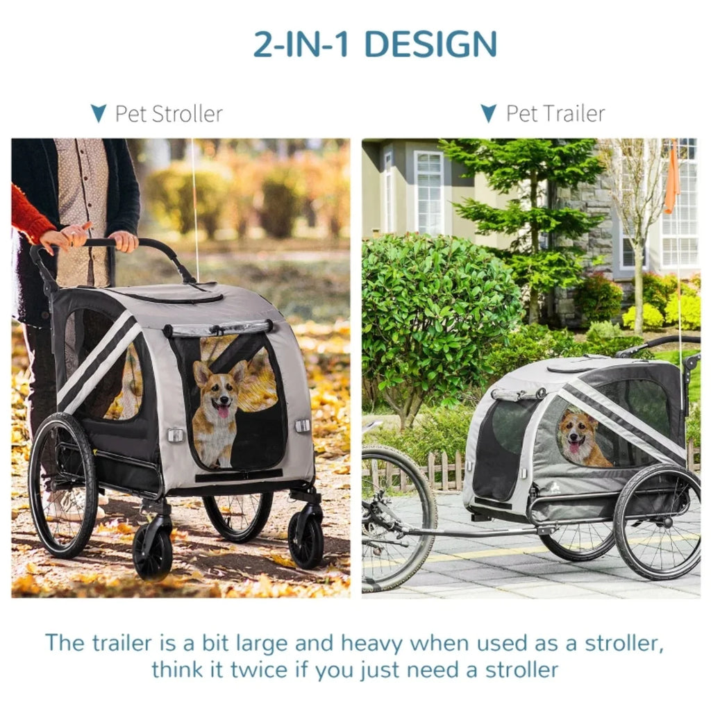 Dog Bike Trailer Stroller with Reflector Flag Y1006