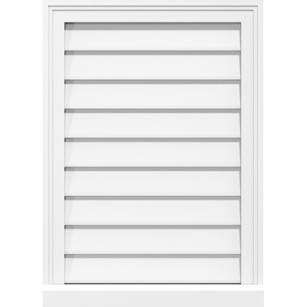 PVC Vertical Surface Mount Gable Vent with Brickmould C357560