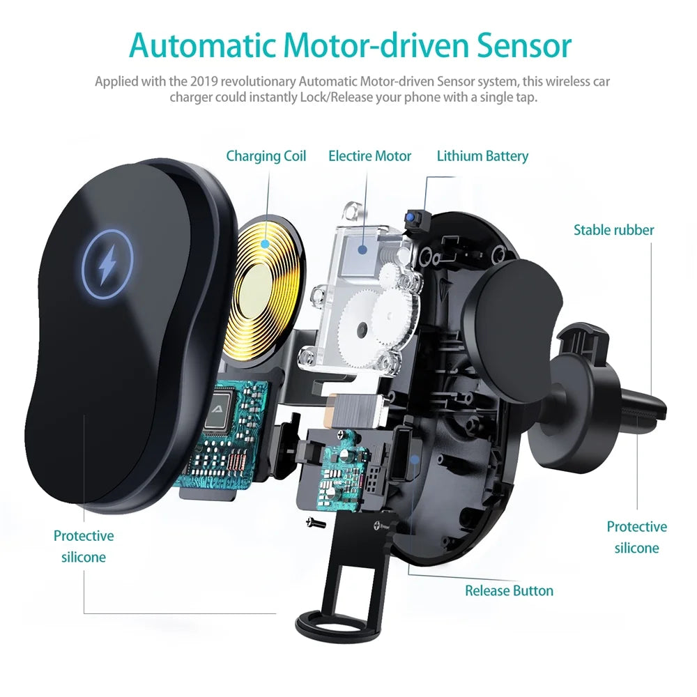 Wireless Car Charger Mount for iPhone 14/13/12/11/X/8 Series U19051