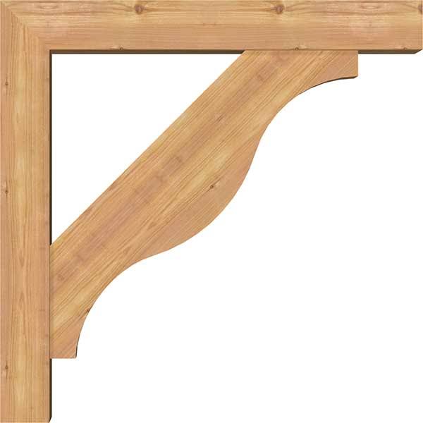5 1/2x22W x 30x22D x 30x22H Smooth Bracket with Offset Brace, Western Red Cedar B50933