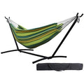 Lemon Yellow/Green Double Hammock with Steel Stand and Carrying Case N567770