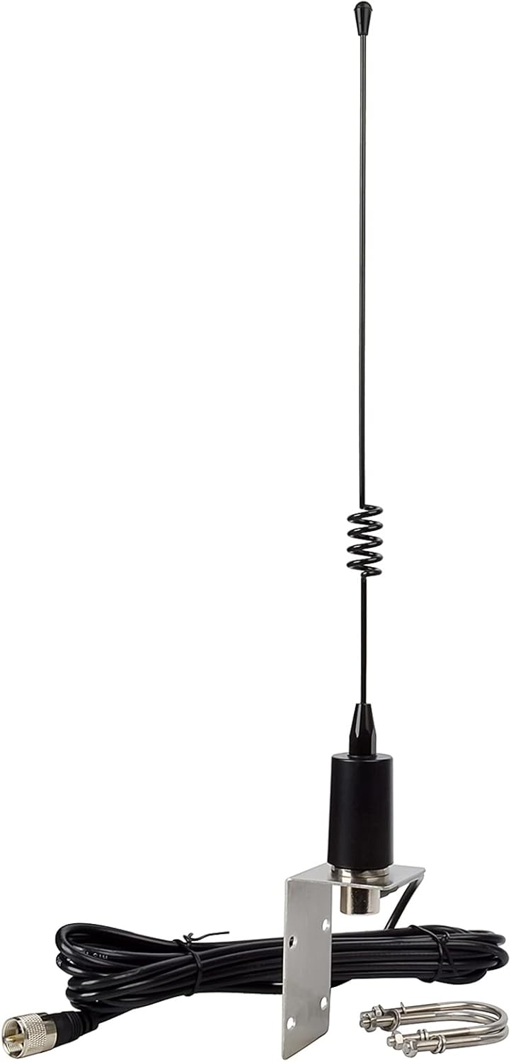 VHF Marine Antenna 156-163MHz 50W with 16.4ft Coaxial Cable and L-Shape Mounting Bracket, Pack of 2 W263743