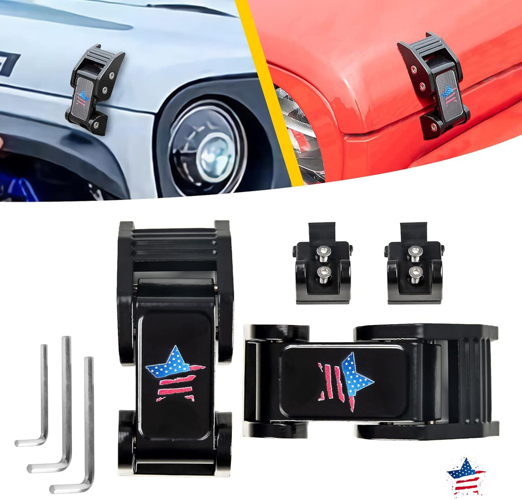 Hood Latches for Jeep Wrangler TJ 1997-2006 (Texture Black) M56683