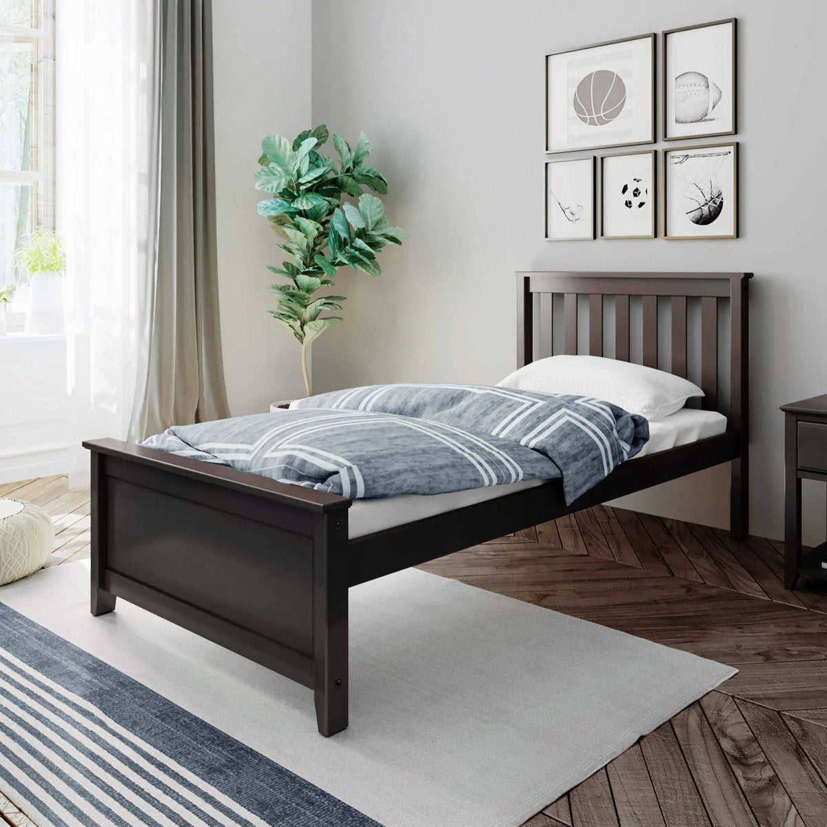 Solid Wood Twin-size Bed L15802