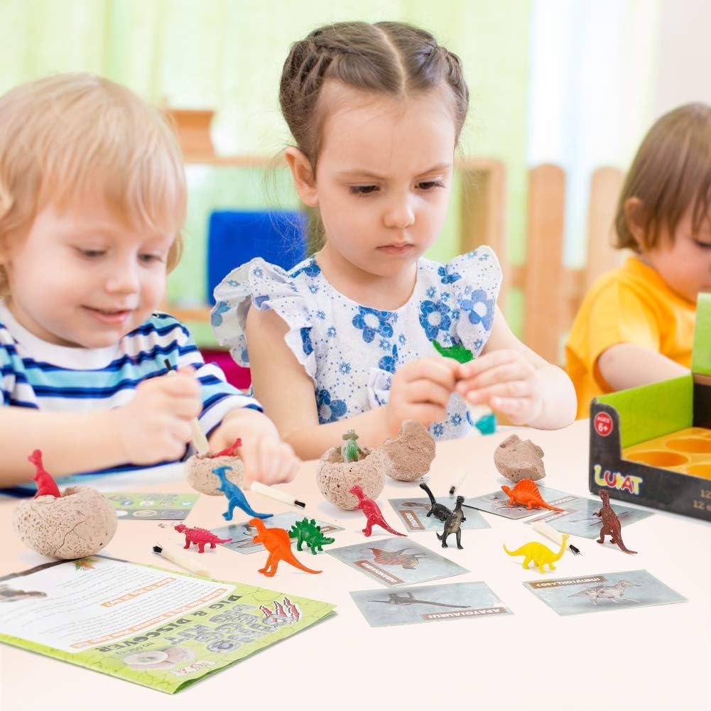 12 PCS Dinosaur Excavation Toys with Dinosaur Eggs D997774