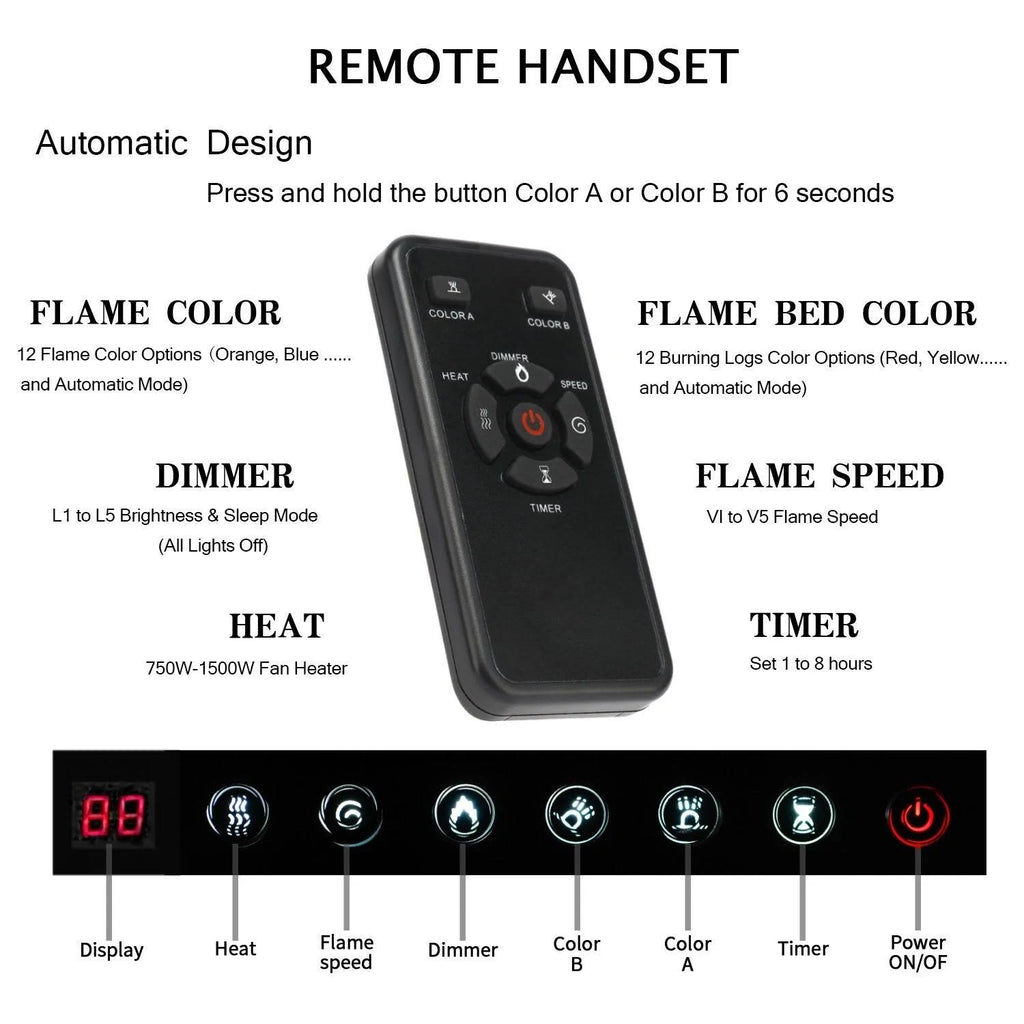 42-Inch Wall-Mounted Electric Fireplace Insert, Black R954303