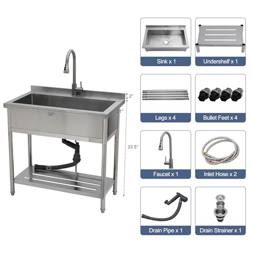 Stainless Steel Utility Sink 24 Inch T525