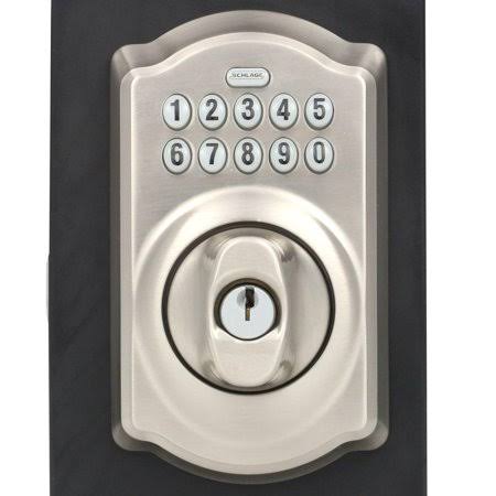 Satin Nickel Keypad Electronic Door Lock Deadbolt H432