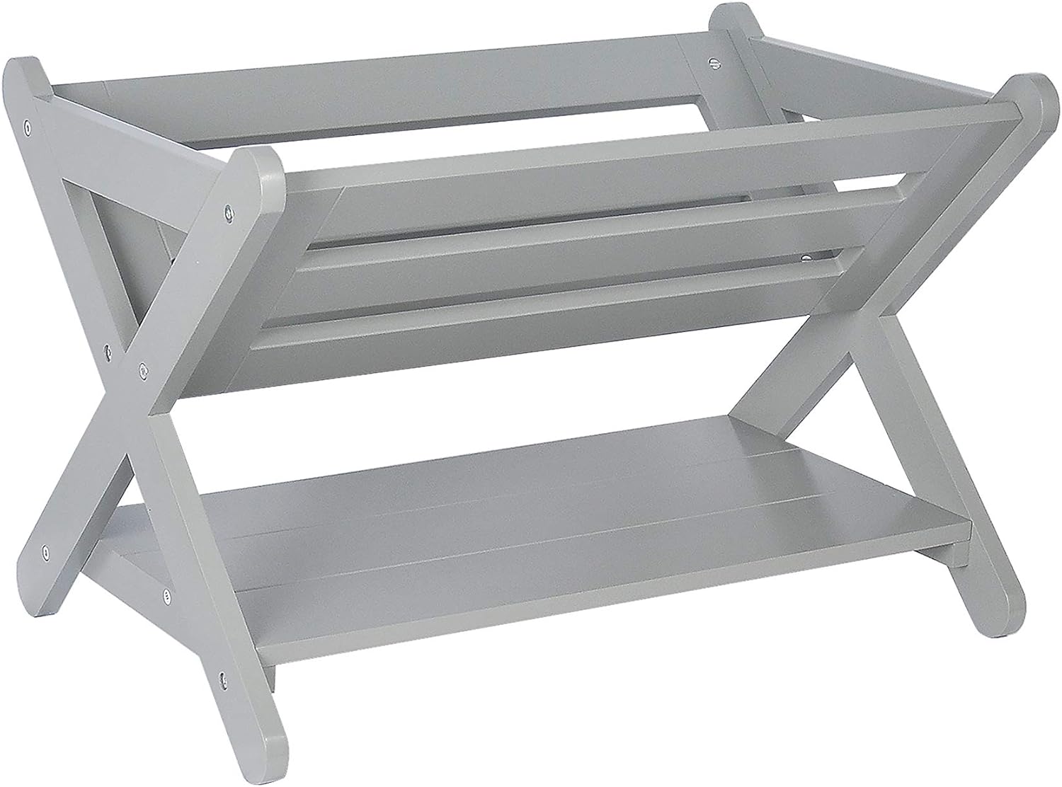 White (Grey) Pack of 2 Kids Bookcase Storage Organizer W41399