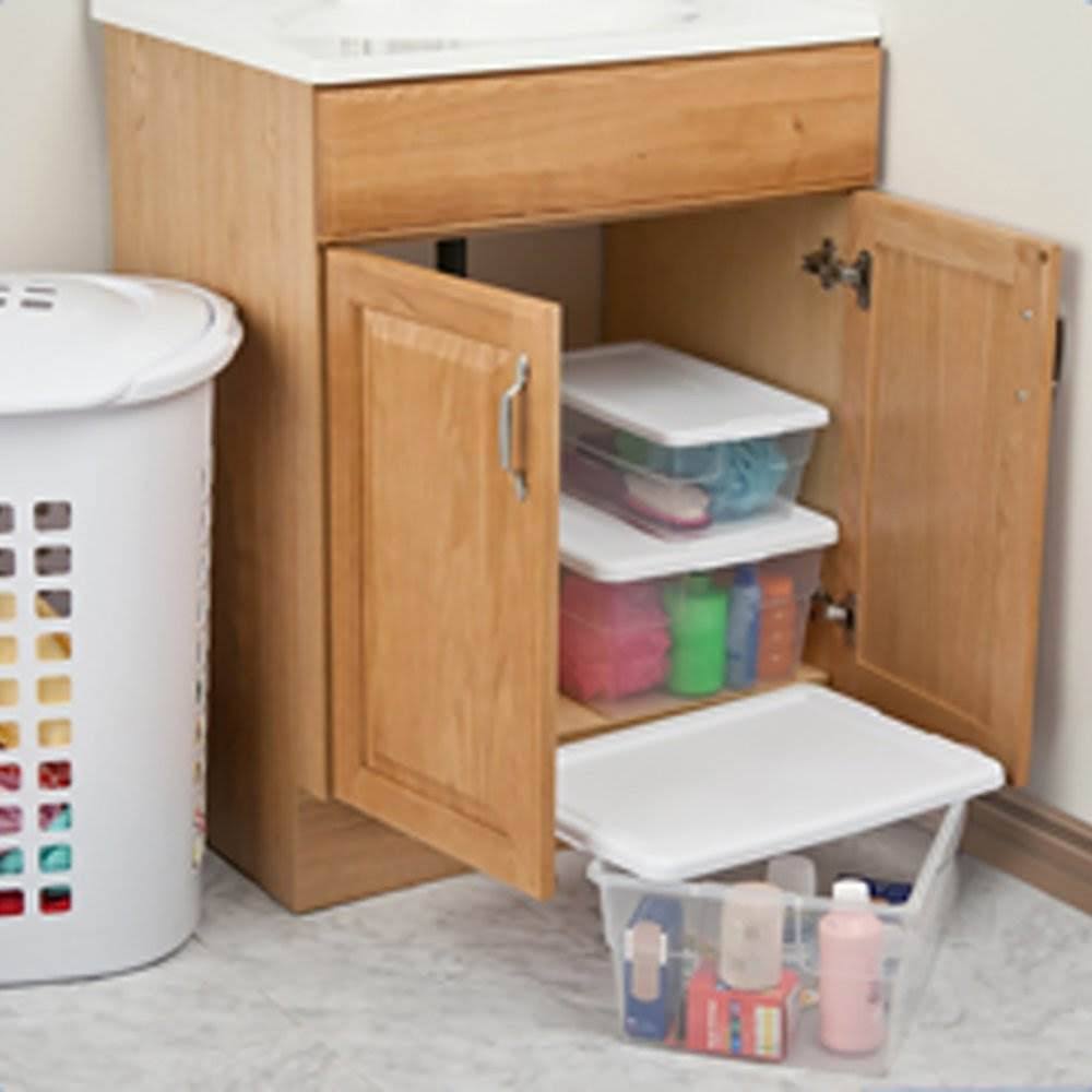 16 Quart Clear Plastic Stacking Storage Container Box U3440