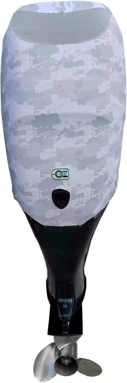 Grey Digital Camo Outboard Motor Cover W332811
