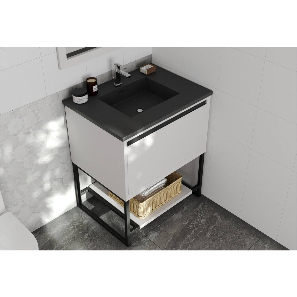 Matte Black Solid Surface Countertop G2615