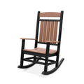 Antique Mahogany Rocking Chair with Black Plastic Frame and Slat Seat C156868