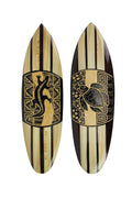 Carved Wood Surfboards Wall Hanging Art Set Of 2 M101
