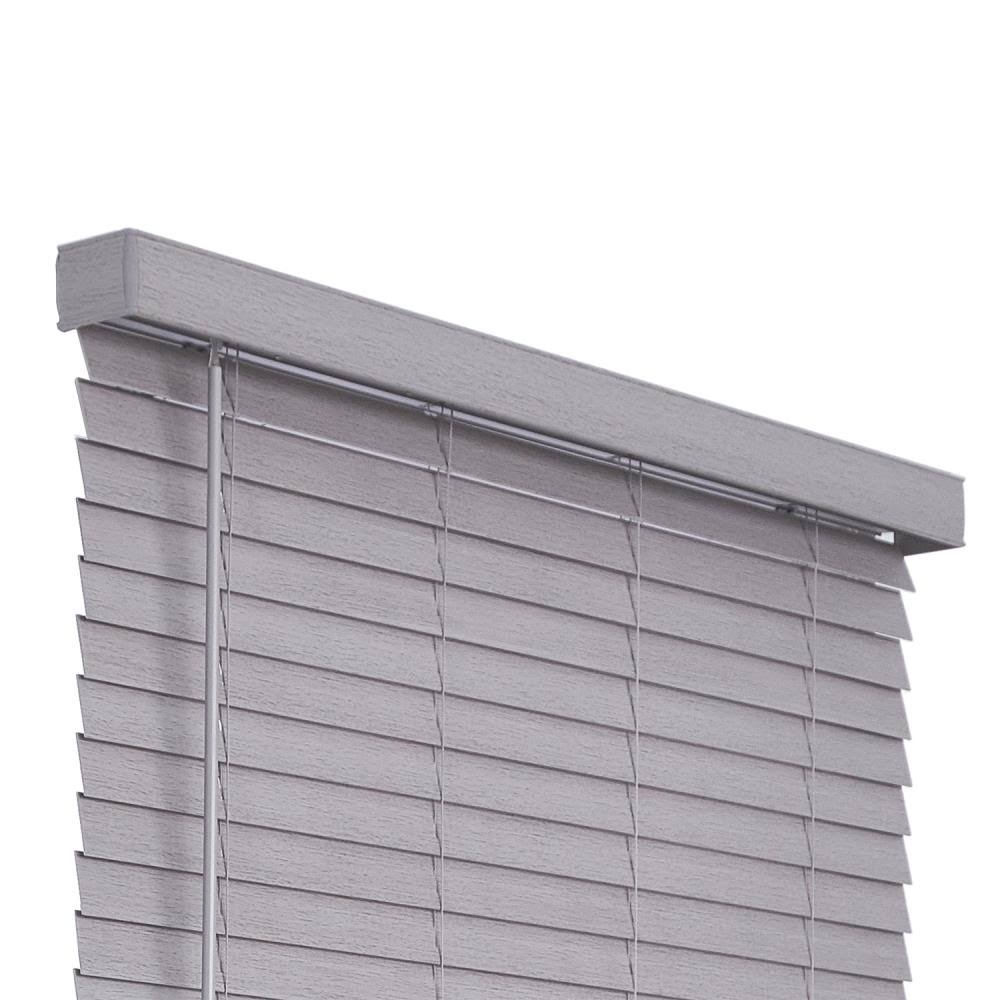 Gray Faux Wood Cordless Room Darkening Horizontal Blinds U9346