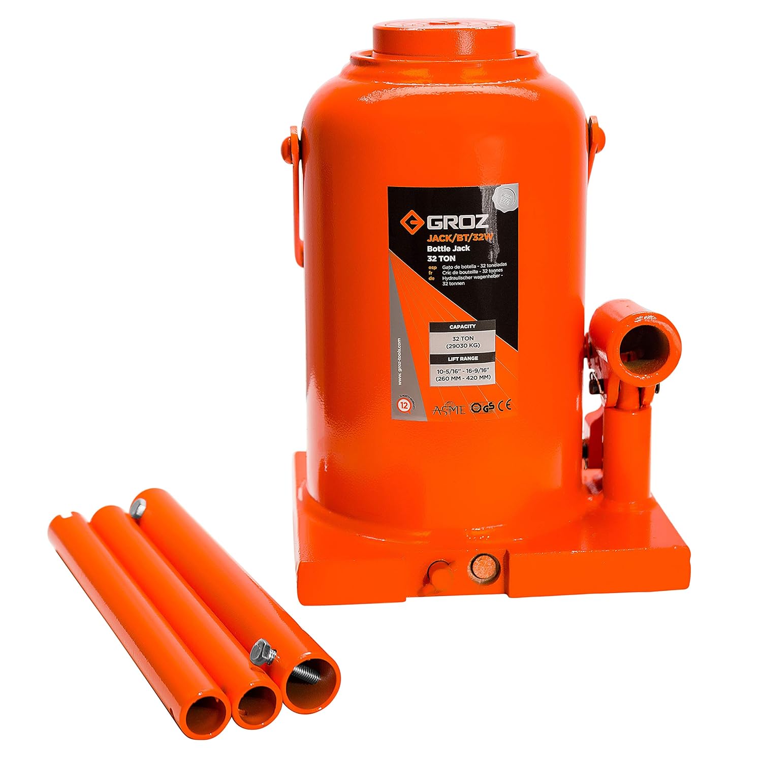 32Ton Welding Type Bottle Jack With Load limiting Device V15601