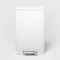 45L Rectangle Step Trash Can White B2995