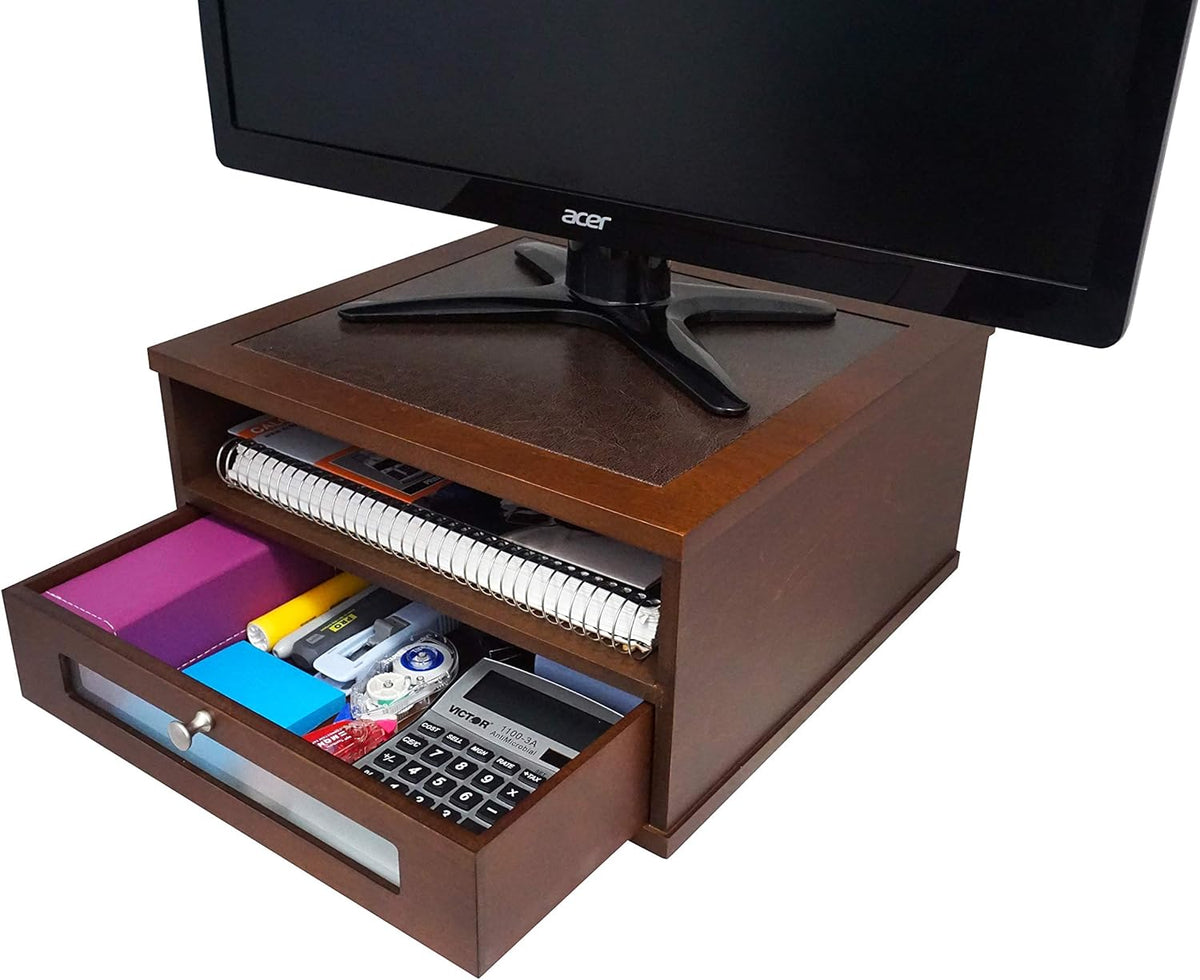 Midnight Black Wood Monitor Stand/Riser C323