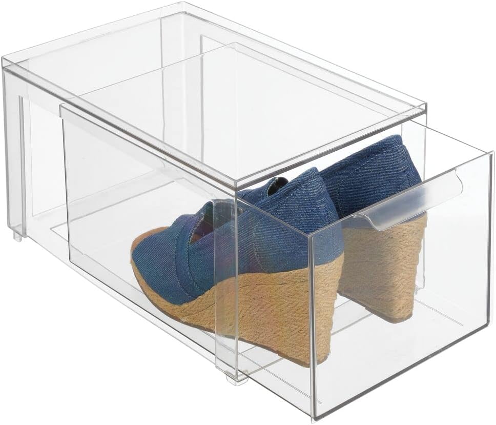 Clear Plastic 4 Pack Stackable Storage Drawer J3107