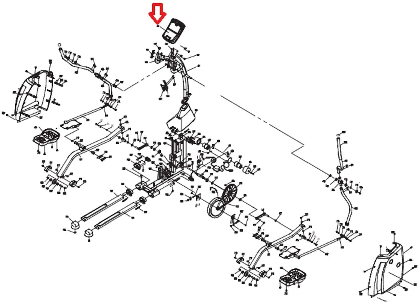 Display Console Assembly for Elliptical J786659