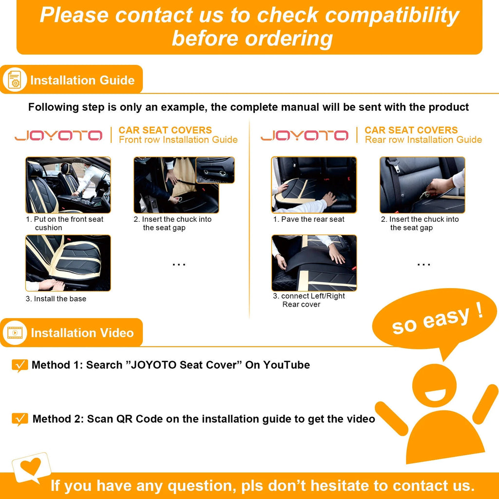 Black Waterproof Pu Leather Full Set Car Seat Covers D66618