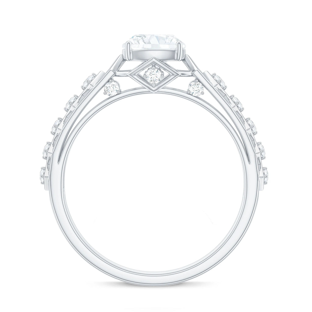 6 mm Cushion Cut Moissanite Solitaire Engagement Ring, 925 Sterling Silver, US 4.00 F6878
