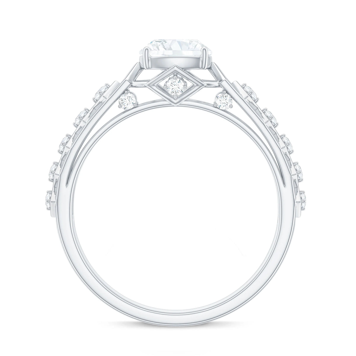 6 mm Cushion Cut Moissanite Solitaire Engagement Ring, 925 Sterling Silver, US 4.00 F6878
