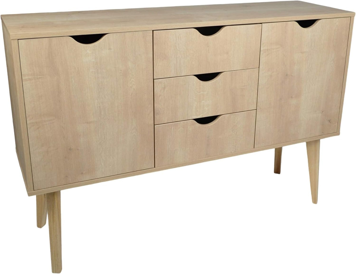 White Buffet Cabinet with 3 Drawers and 2 Doors B538700