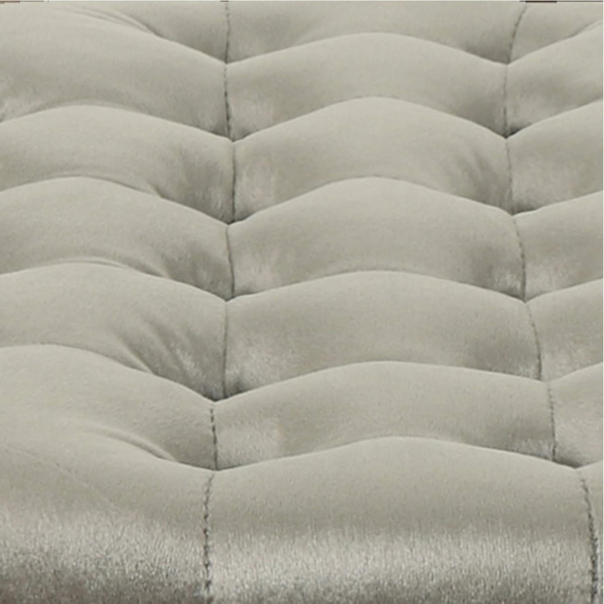 Grey Velvet Tufted Ottoman V9371
