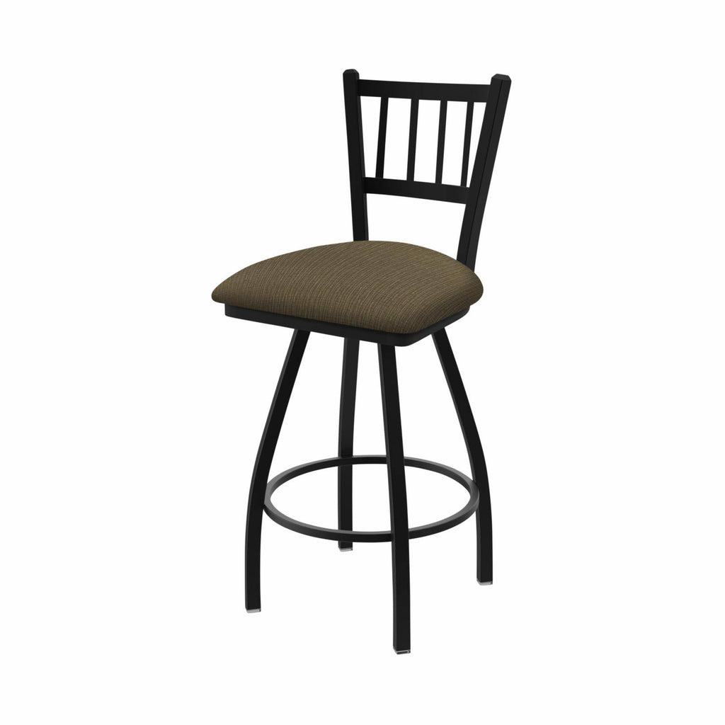 Black Wrinkle Swivel Stool with Summer Seat P915224