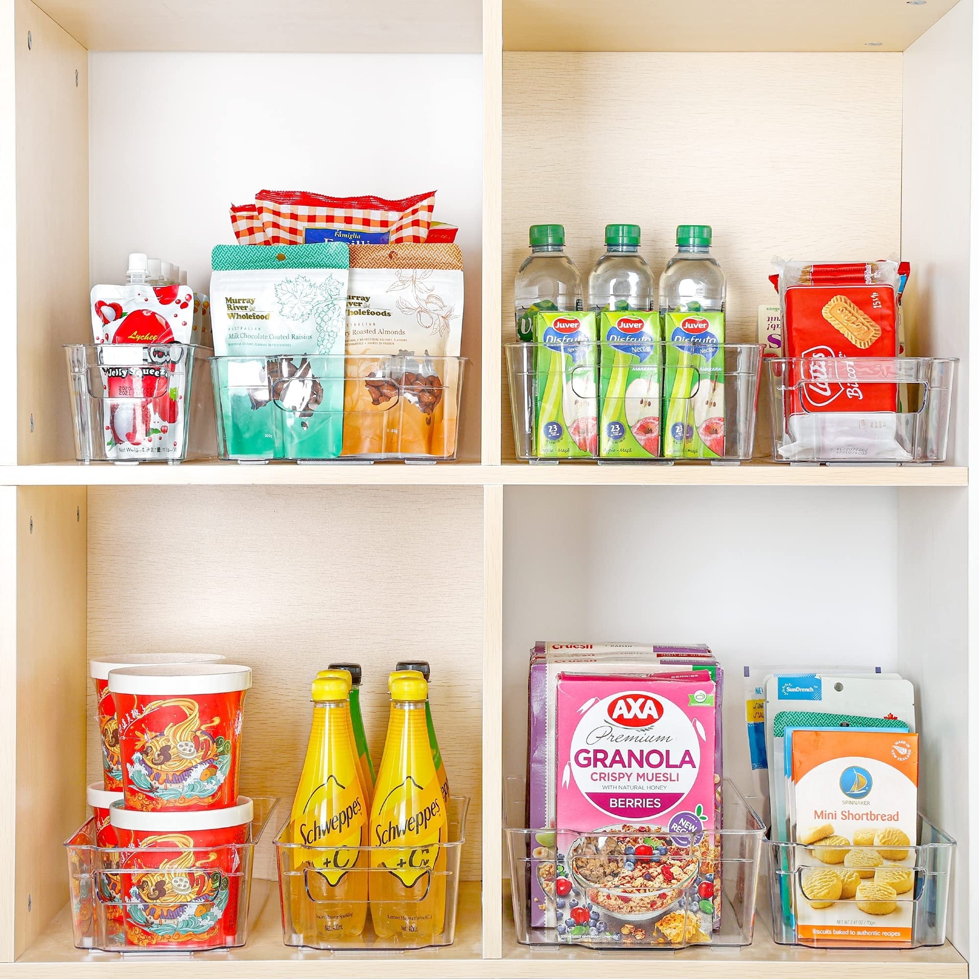 4pcs Clear Plastic Fridge Organizer Bins Y77677