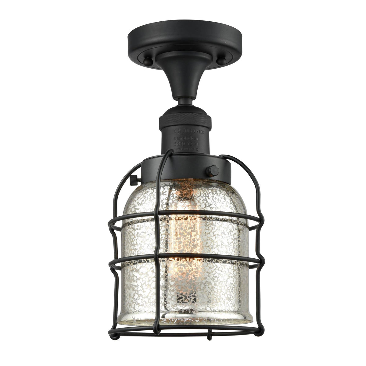 Small Bell Cage 1 Light Semi-Flush Mount A45203