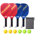 Hardwood Pickleball Paddle Set with Pickleball and Carry Bag - 4 Paddles / 6 Balls Z435