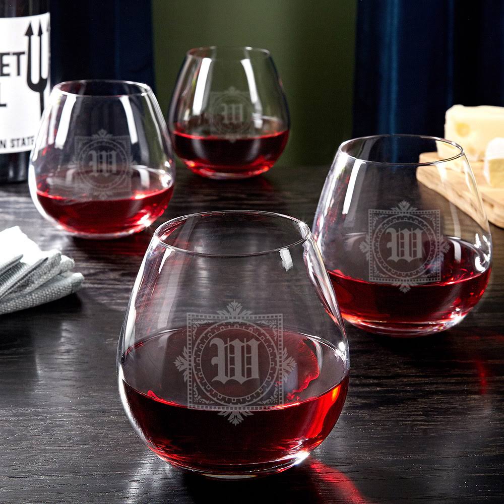 Set of 4 Stemless Wine Glasses O572