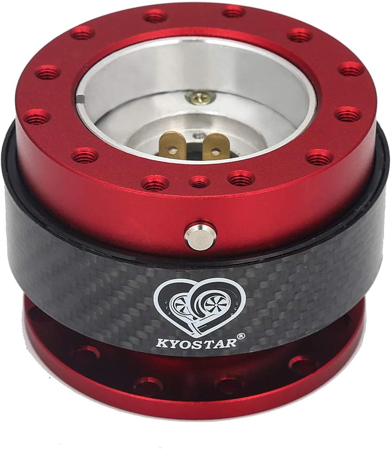 Red Dry Carbon Fiber Steering Wheel Quick Release Hub Adapter Kit C5398