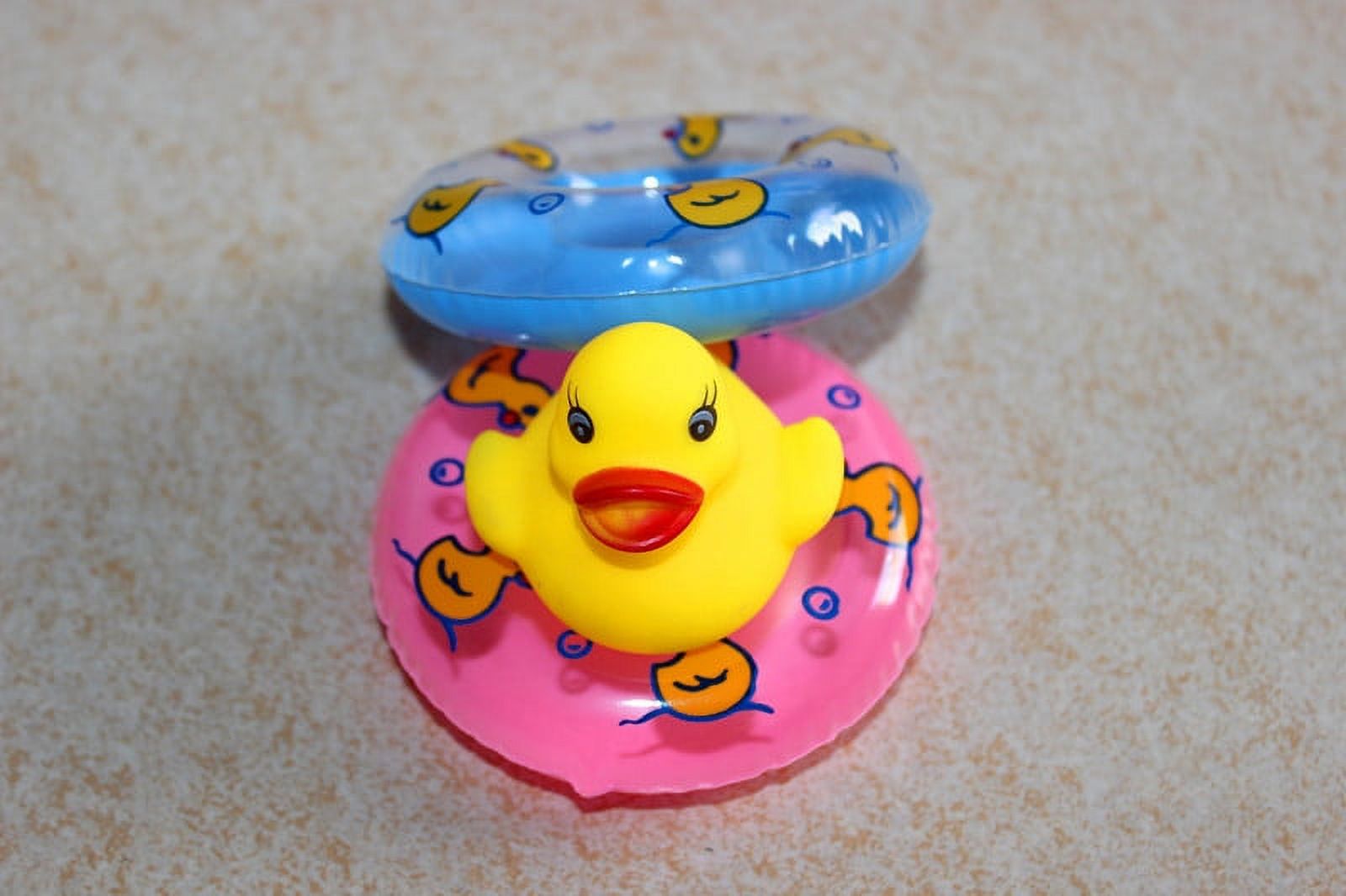 2 Pcs Plastic Baby Bath Toy Inflatable Swim Ring (Pink & Blue) N48801