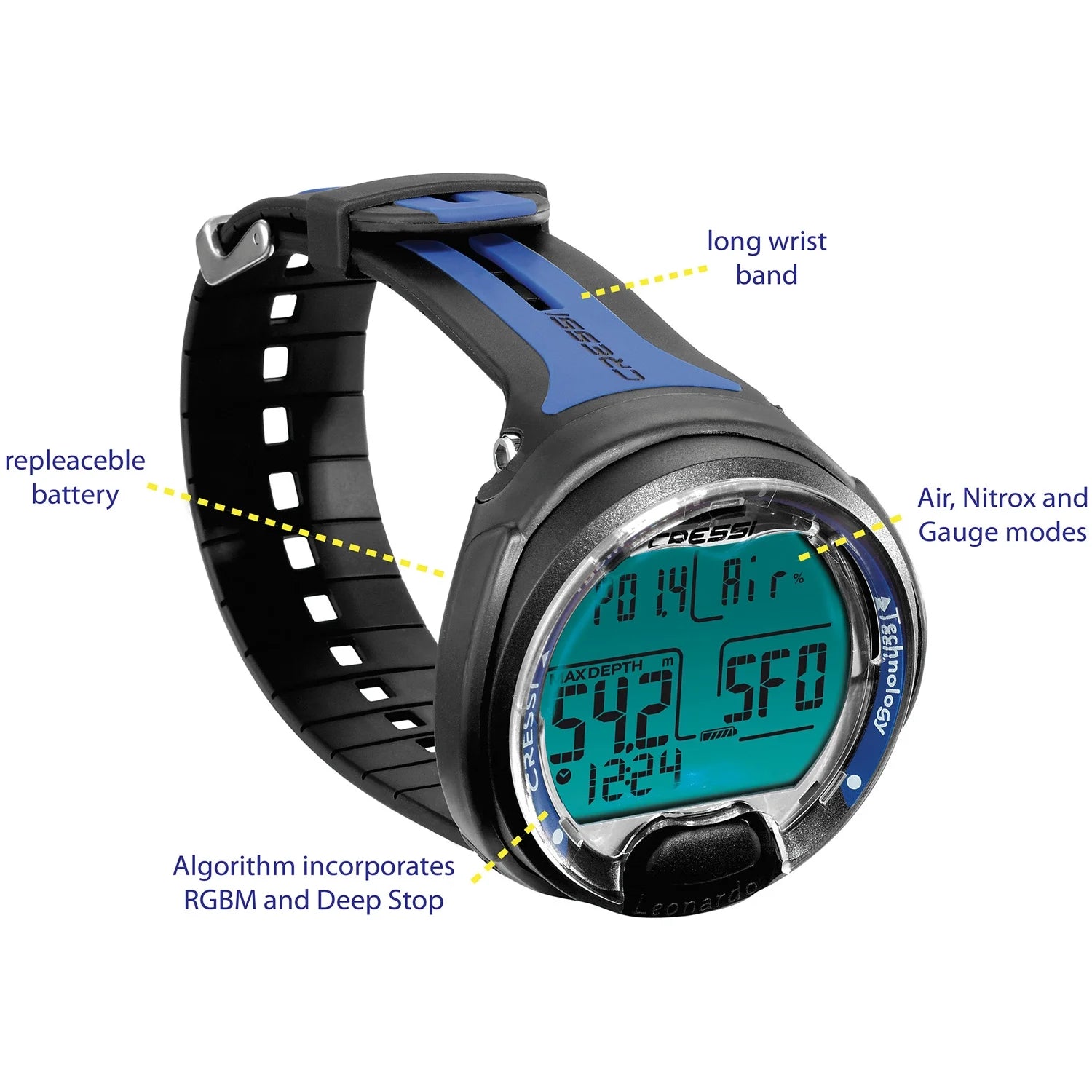 Black and White Wrist Diving Computer E754473