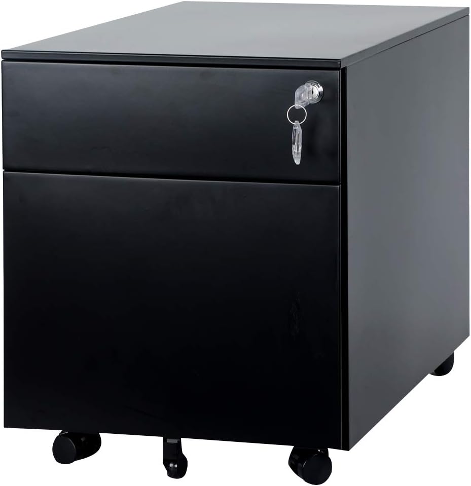 White 2 Drawer Steel File Cabinet with Lock D3500