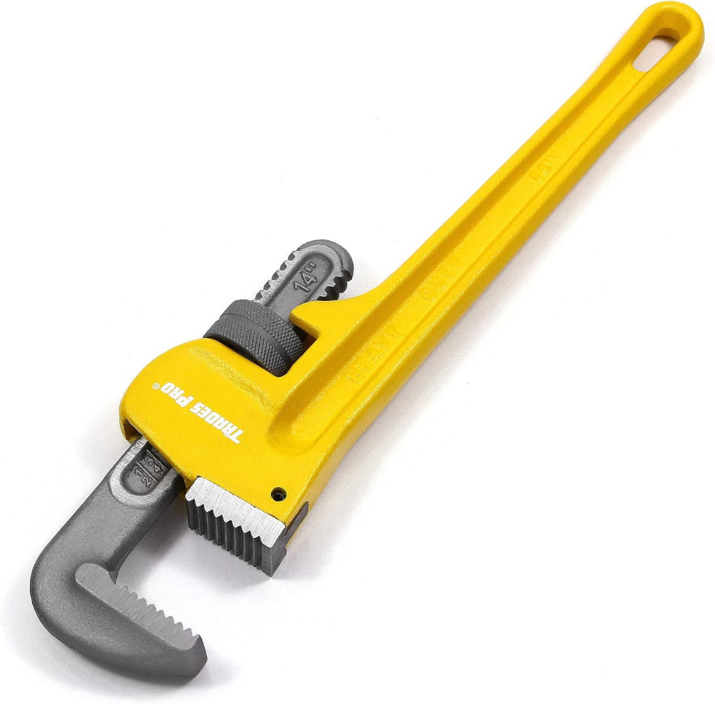 14-Inch Heavy Duty Pipe Wrench, Yellow - Pack of 2 N556305