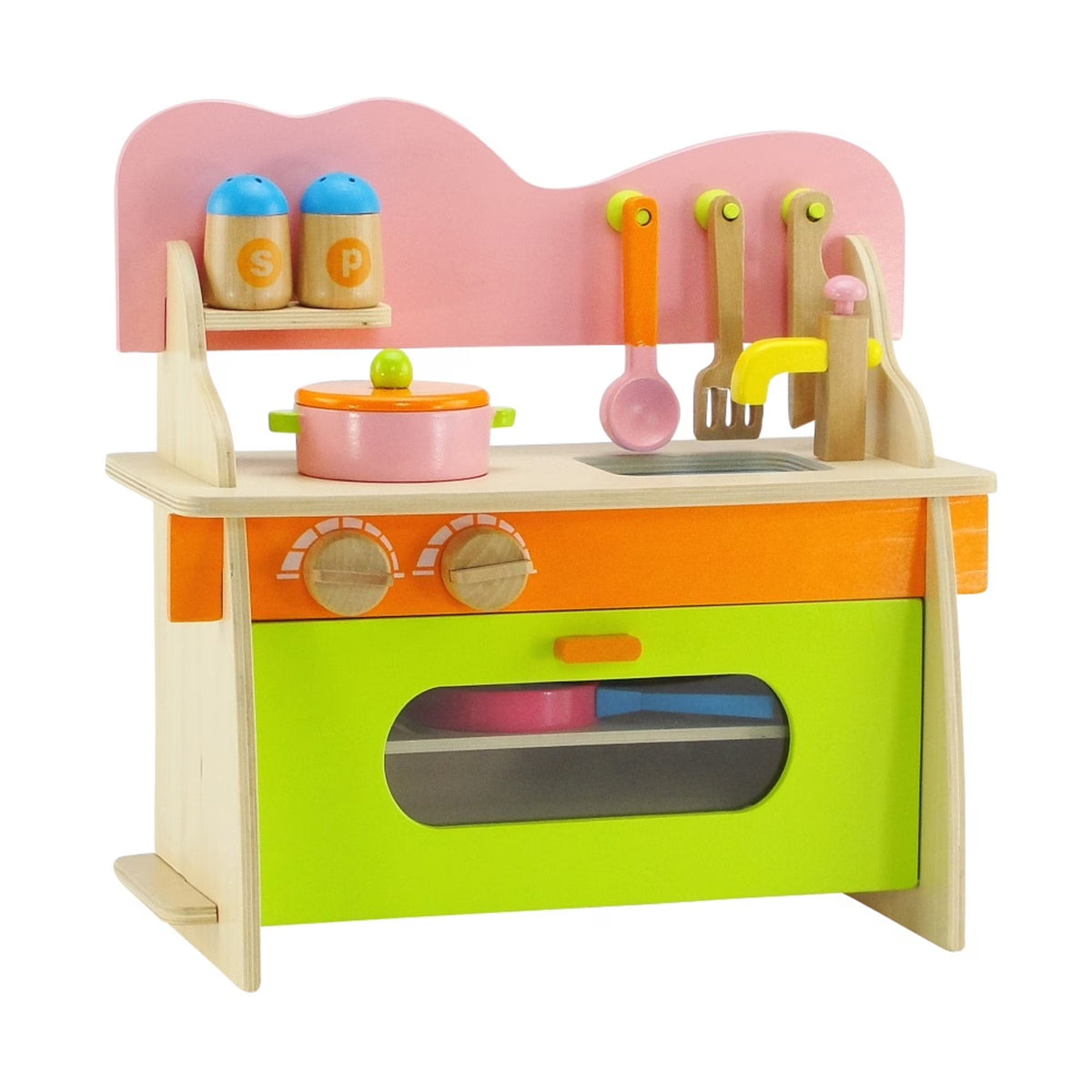 14.5 inch Doll Kitchen Set with Baking Oven, Stove, Sink and Cookware Accessories D726