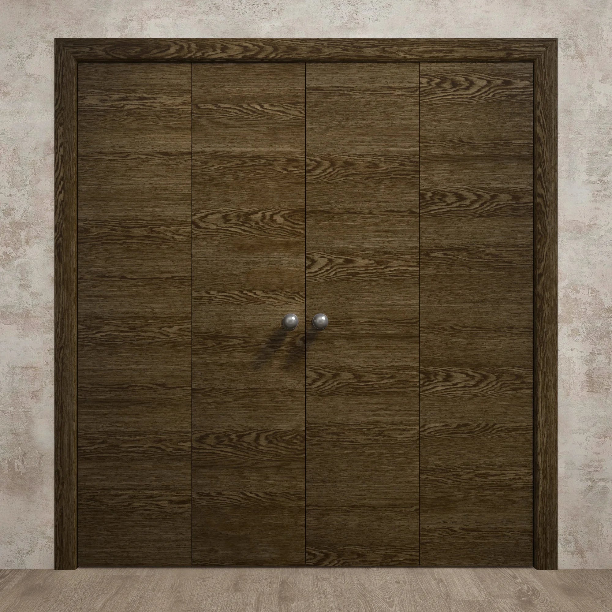 Sliding Double Bi-fold Closet Doors 96 x 80 inches Wood Solid Hardware Set C538