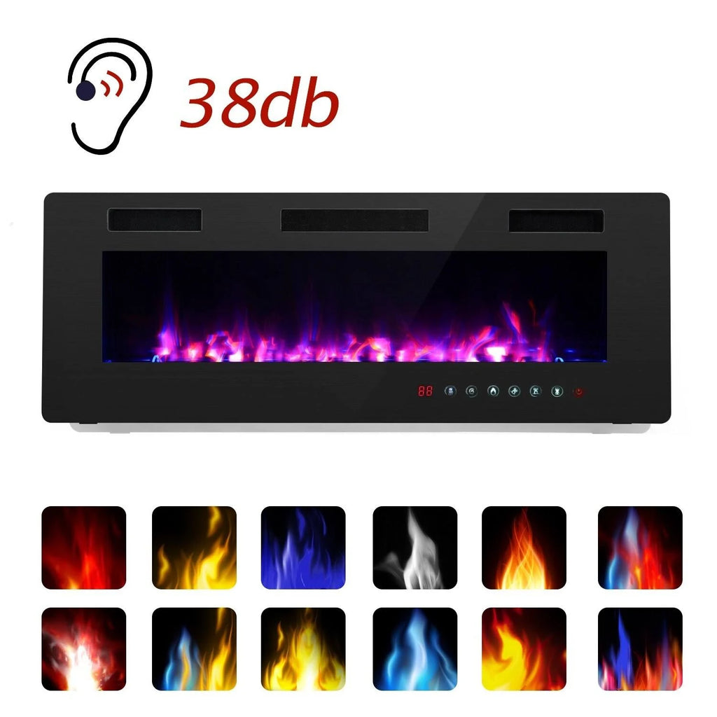 42-Inch Wall-Mounted Electric Fireplace Insert, Black R954303