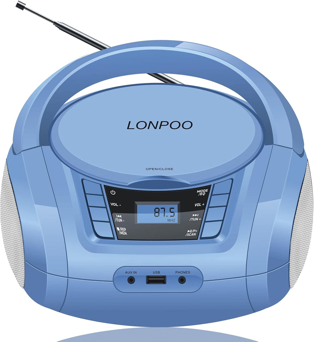 CD Player Boombox Portable Stereo Audio Morandi Blue Pack of 2 X639