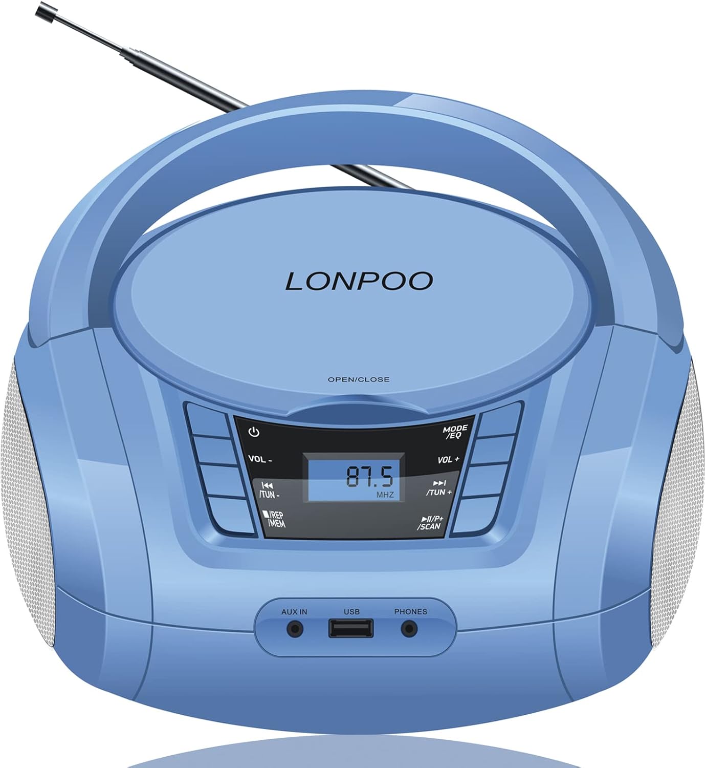 CD Player Boombox Portable Stereo Audio Morandi Blue Pack of 2 X639