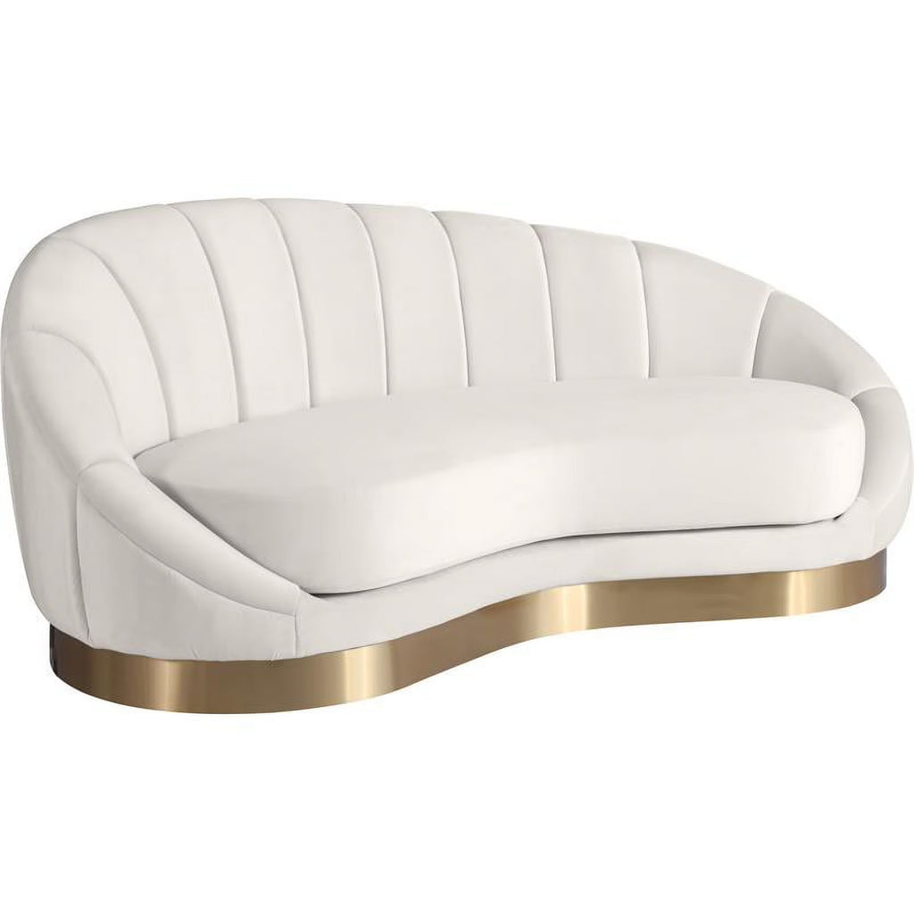 Cream Velvet Chaise O5741