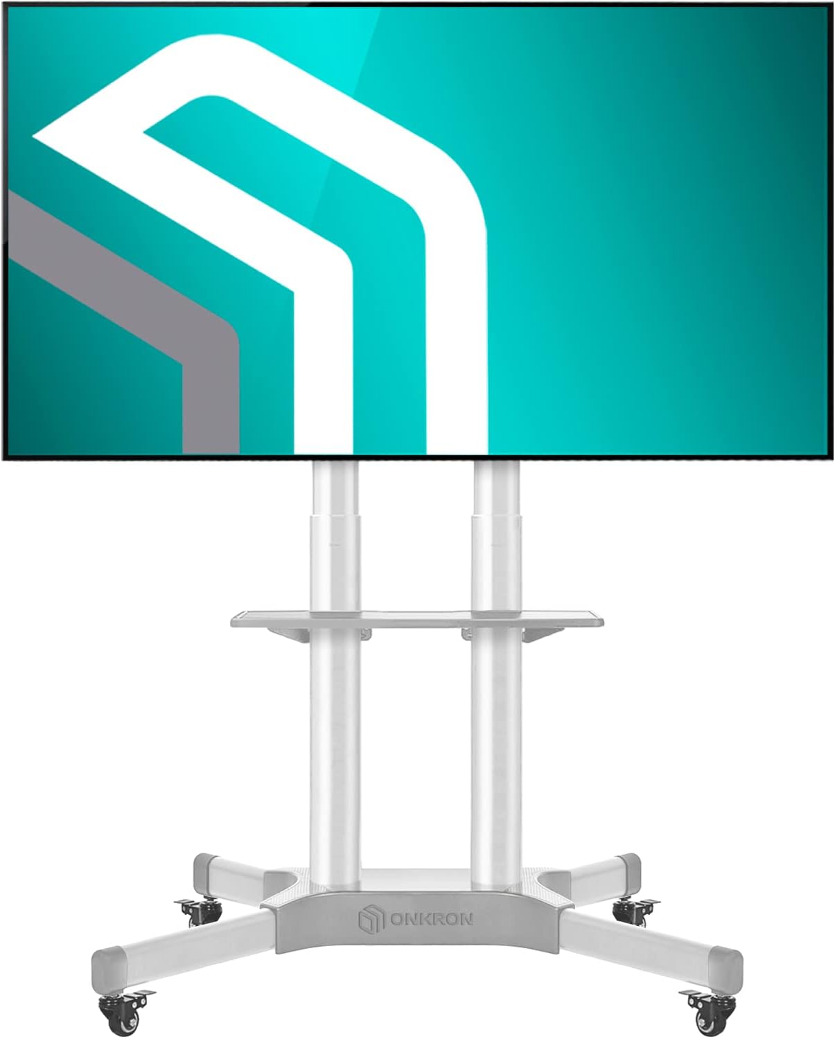 Mobile TV Stand Rolling TV Cart for 40 to 65 Inch LCD LED TV Screens with Wheels Shelves U43837