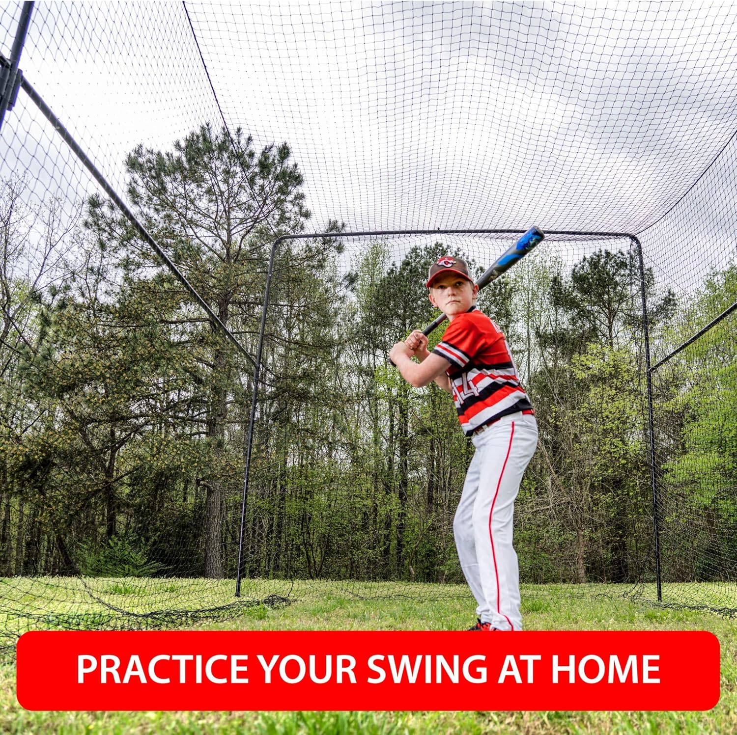 40 Foot Collapsable Batting Cage with Frame and Netting F529247
