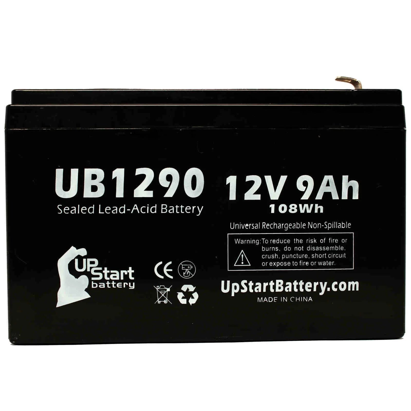 5x Pack Replacement Sealed Lead Acid Battery (12V, 9Ah, 9000mAh, AGM, SLA) with F1 Terminal Adapters N145