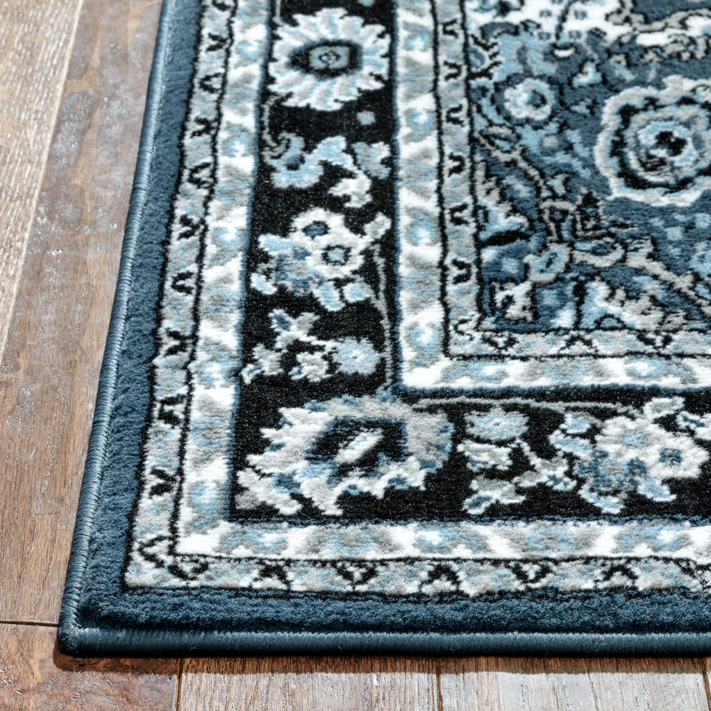 Persian Blue Traditional Medallion Area Rug X34699